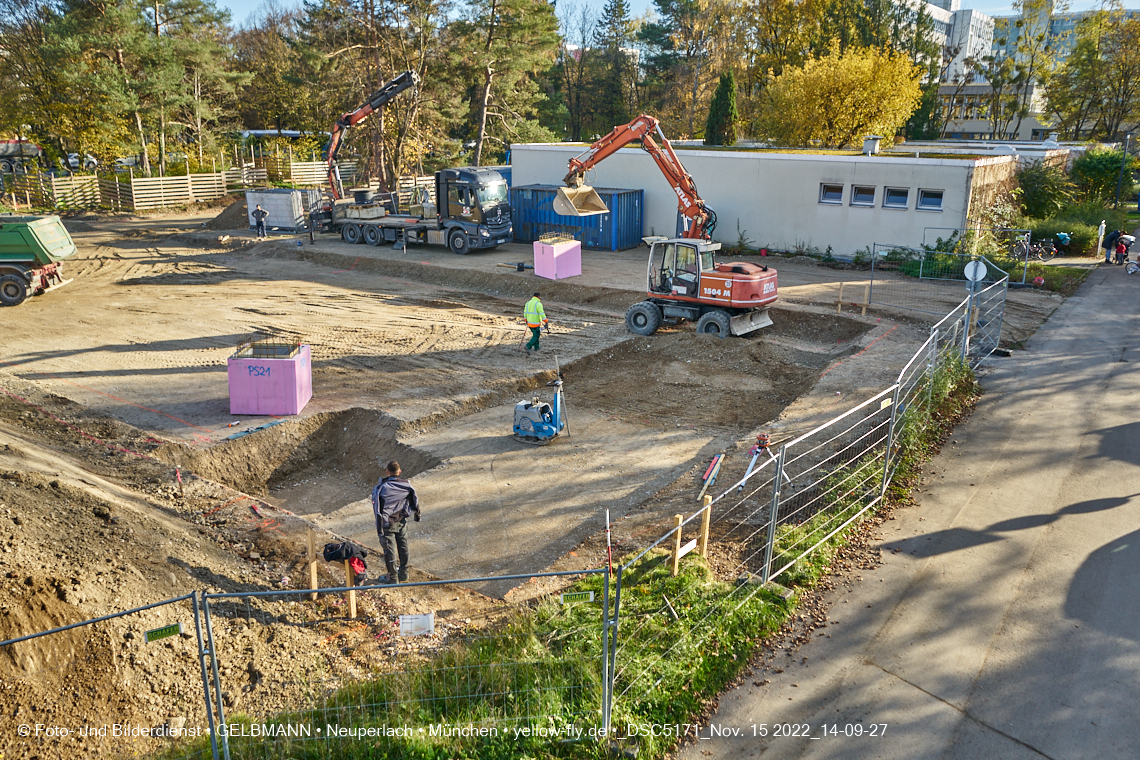 15.11.2022 - Baustelle an der Quiddestraße Haus für Kinder in Neuperlach
